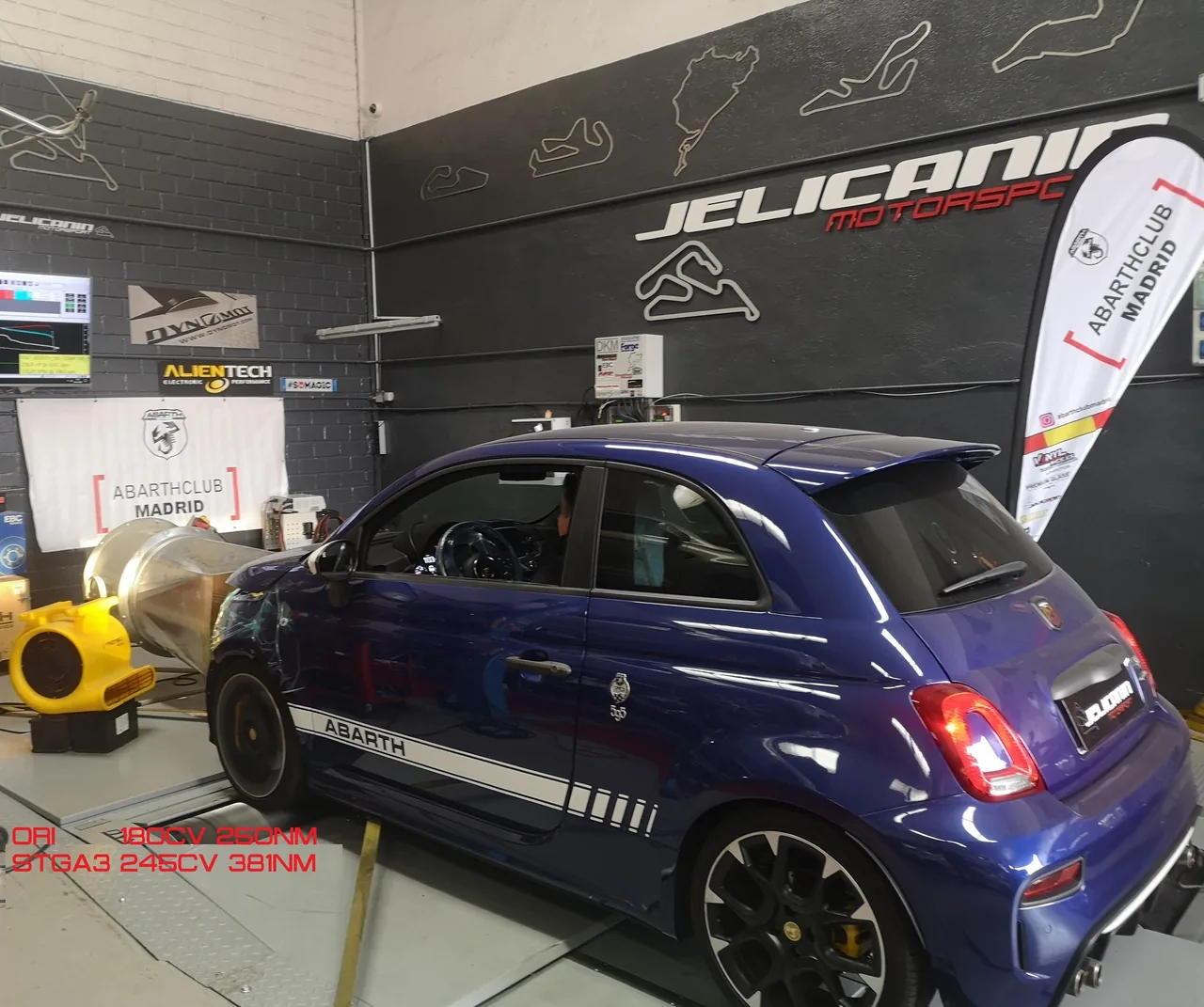 Abarth 595 1.4 T-Jet Competizione en el banco de potencia DynoMot 4x4 de Jelicanin Motorsport
