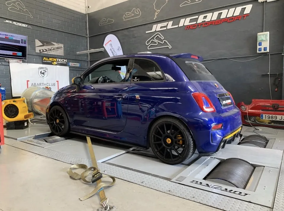 Abarth 595 1.4 T-Jet en el banco de potencia DynoMot 4x4 de Jelicanin Motorsport