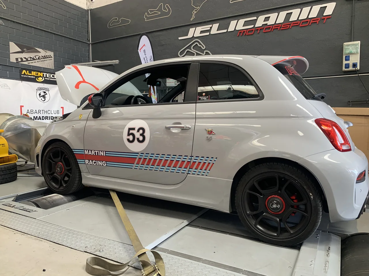 Abarth 595 1.4 T-Jet Pista en el banco de potencia DynoMot 4x4 de Jelicanin Motorsport